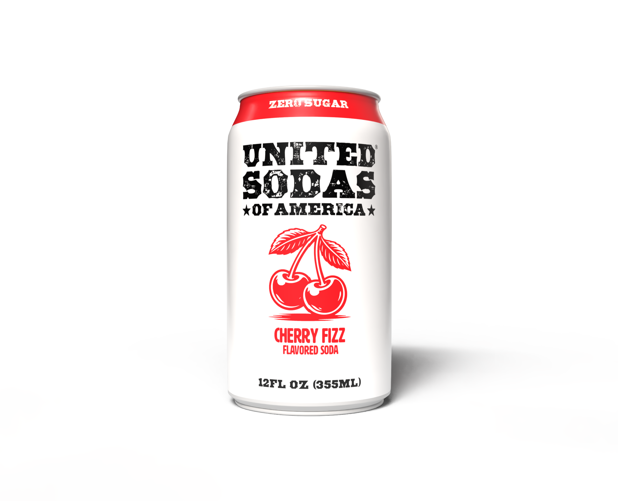 CHERRY FIZZ - United Sodas of America Zero Sugar Soda – 12 oz Cans (12-Pack)