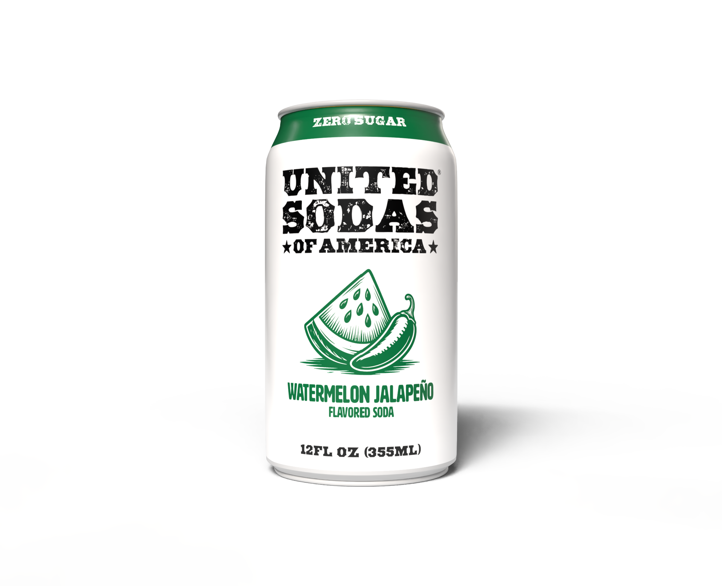 WATERMELON JALAPEÑO - United Sodas of America Zero Sugar Soda – 12 oz Cans (12-Pack)