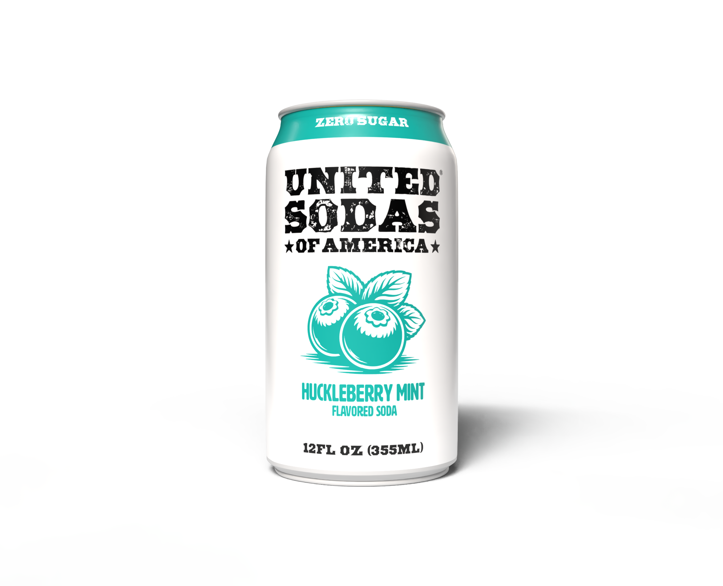 HUCKLEBERRY MINT – United Sodas of America Zero Sugar Soda – 12 oz Cans (12-Pack)