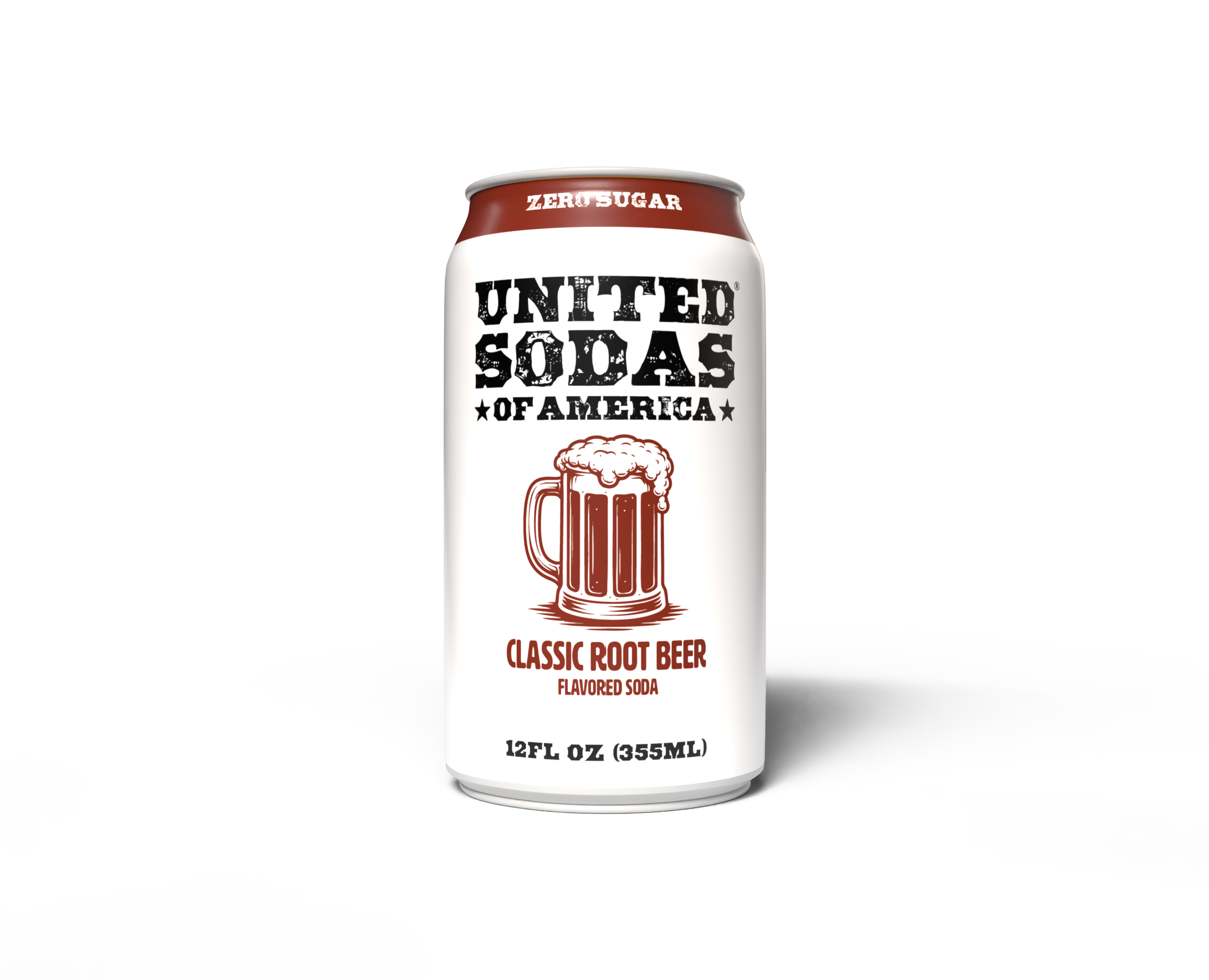 CLASSIC ROOT BEER - United Sodas of America Zero Sugar Soda – 12 oz Cans (12-Pack)